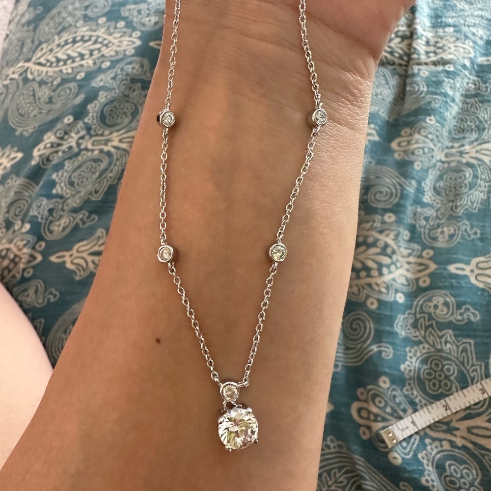 Silver and Cubic Zirconium Necklace